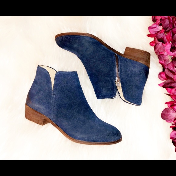 SPLENDID Blue Suede Ankle Bootie - Picture 1 of 6